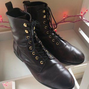 Aldo Women's Wine-Colored Faux Leather Boots